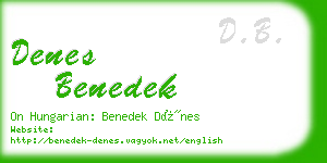 denes benedek business card